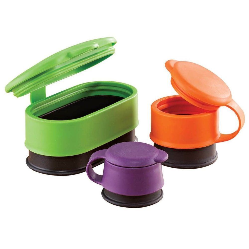 Easy Pour Bag Sealing Chip Clips Flip Top Lid Food-Grade BPA-Free Plastic 3-Pack